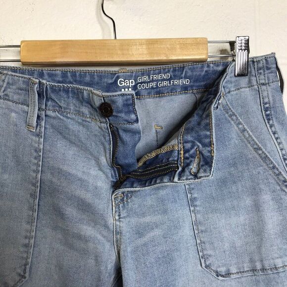 Gap Girlfriend Coupe Girlfriend Womens Light Wash Indigo Patch Pocket Size 8/29 - Picture 5 of 12